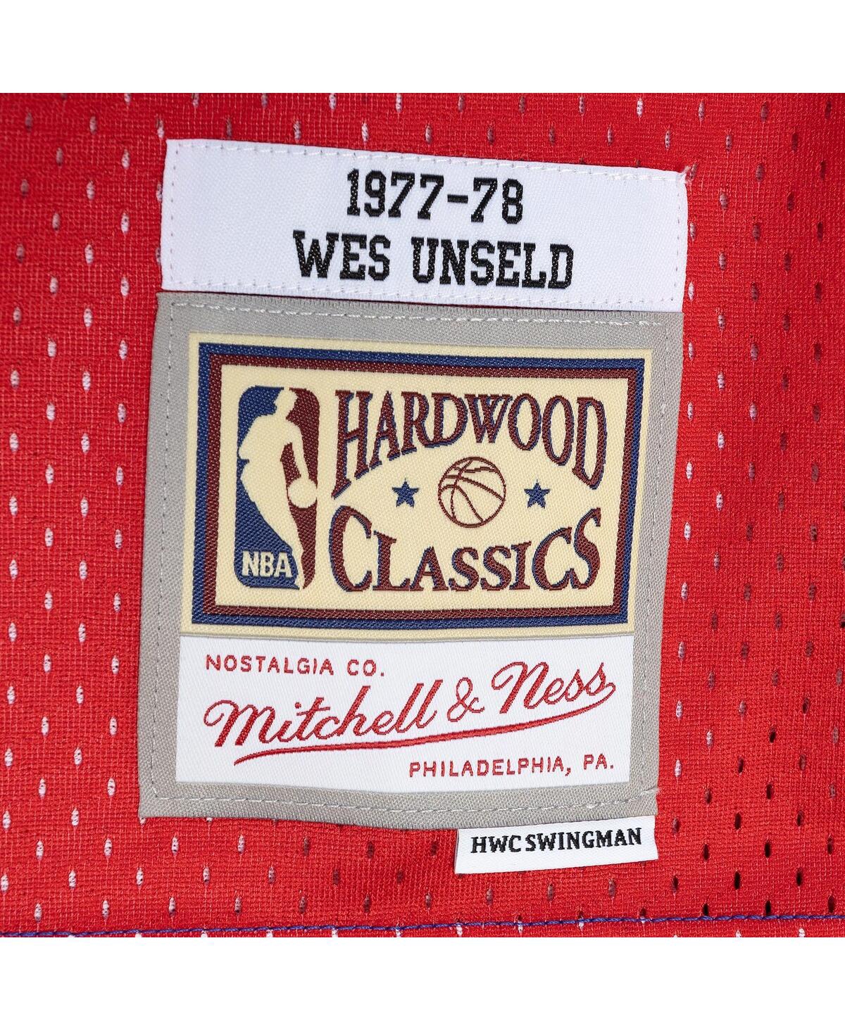 Men's Mitchell & Ness Wes Unseld Red Washington Bullets Hardwood Classics 1977-78 Split Swingman Jersey - Red