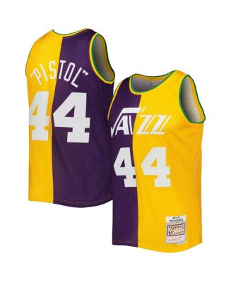 Men's Mitchell & Ness Pete Maravich Purple, Yellow New Orleans