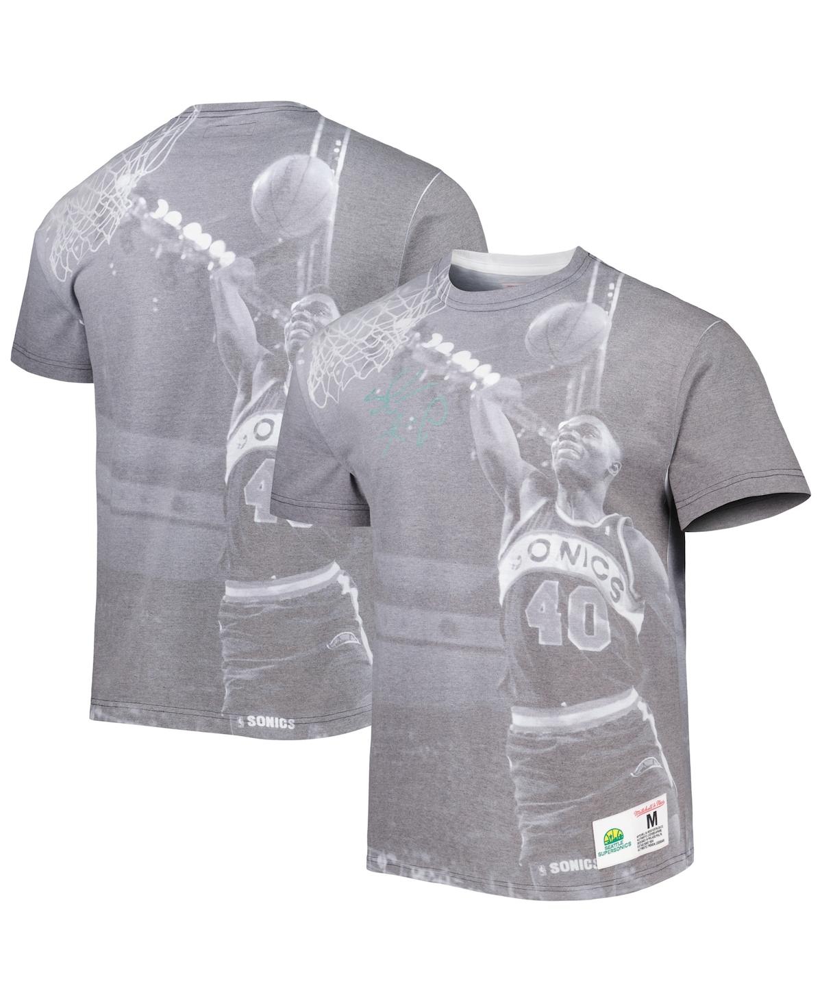 Mitchell & Ness Men's  Shawn Kemp Heather Gray Seattle Supersonics Above The Rim T-shirt In Heather Gray