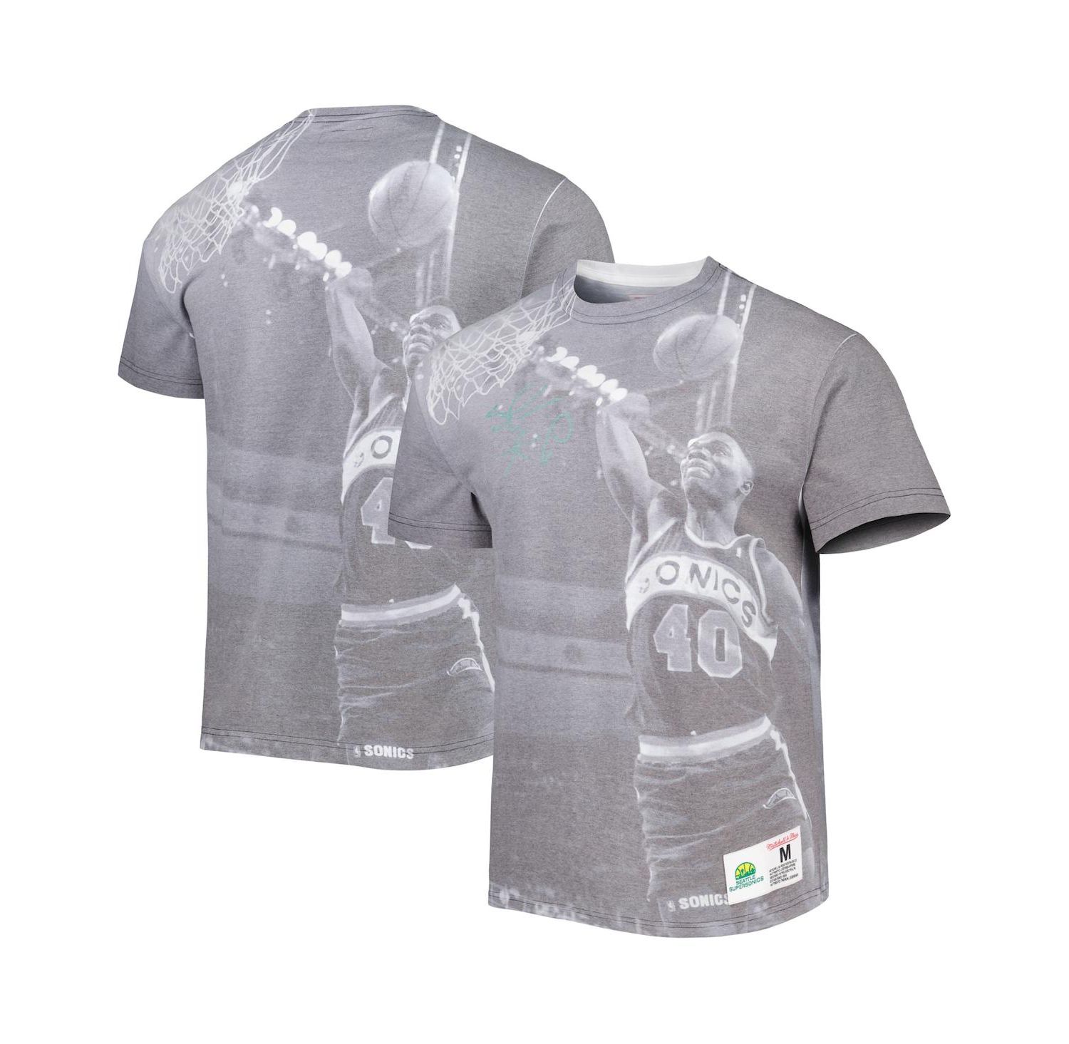 Men's Shawn Kemp Heather Gray Seattle SuperSonics Above The Rim T-shirt