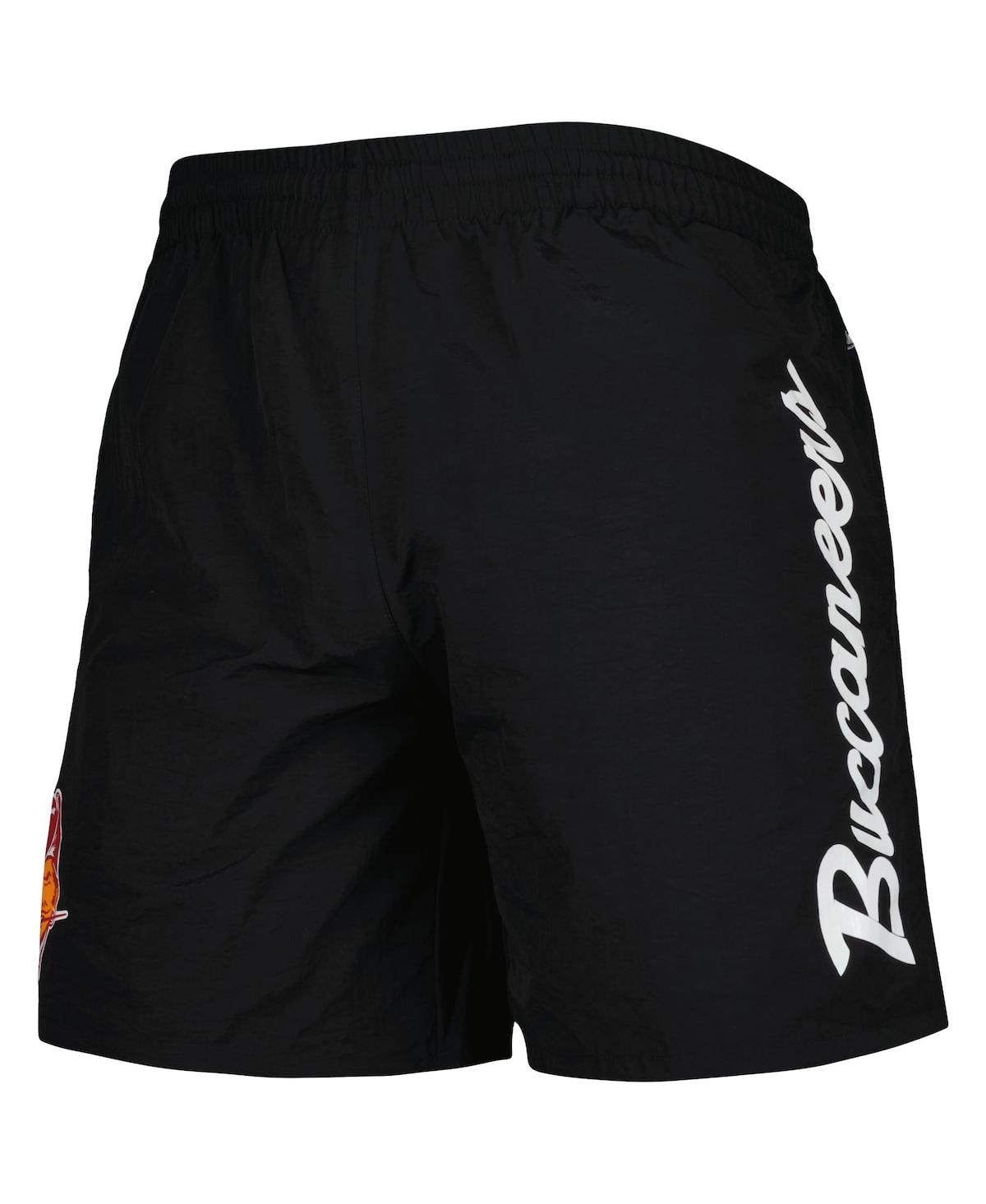 Mitchell & Ness Men's  Black Tampa Bay Buccaneers Team Essentials Nylon Shorts In Black