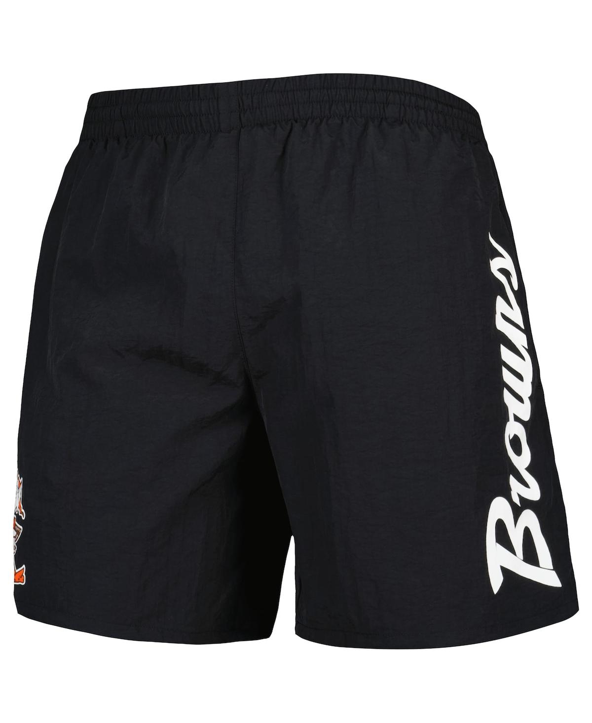 Mitchell & Ness Men's  Black Cleveland Browns Team Essentials Nylon Shorts In Black