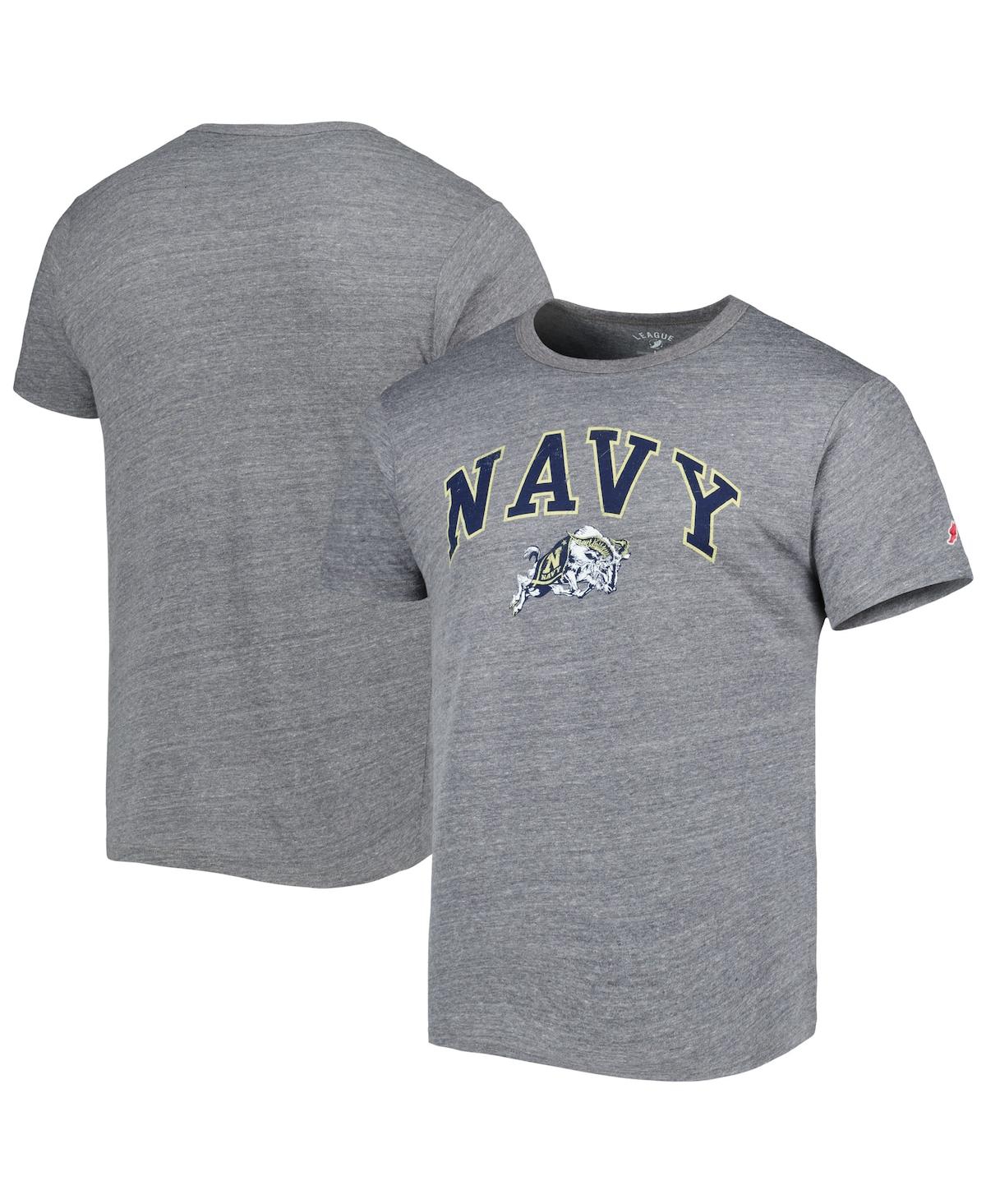 Men's League Collegiate Wear Heather Gray Navy Midshipmen 1965 Arch Victory Falls Tri-Blend T-shirt - Heather Gray