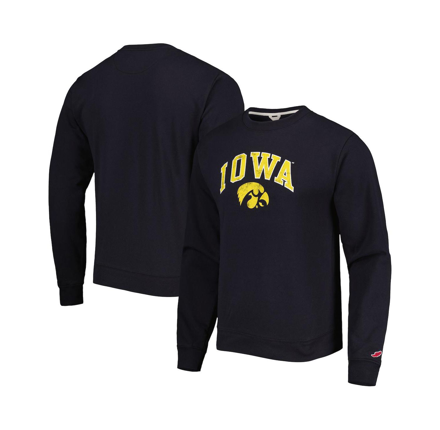 Men's Black Iowa Hawkeyes 1965 Arch Essential Pullover Sweatshirt