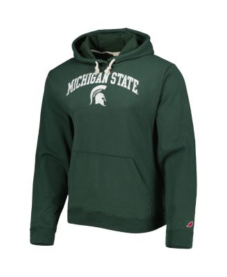 Men's Green Michigan State Spartans Arch Essential Fleece Pullover Hoodie