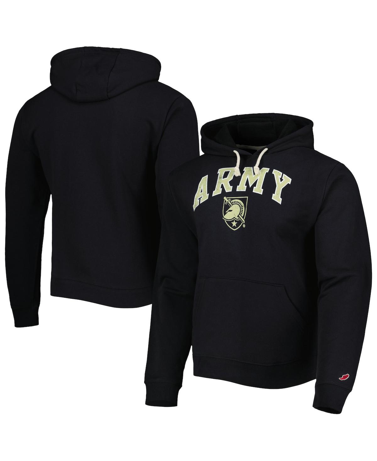 Men's League Collegiate Wear Black Army Black Knights Arch Essential Fleece Pullover Hoodie - Black
