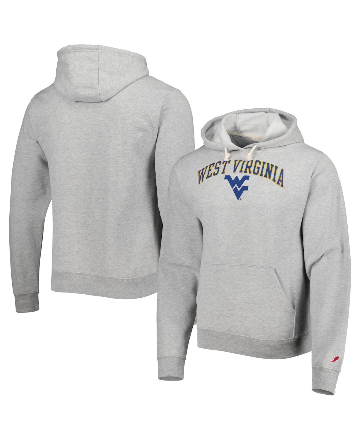 League Collegiate Wear Heather Gray West Virginia Mountaineers Arch Essential Fleece Pullover Hoodie In Heather Gray