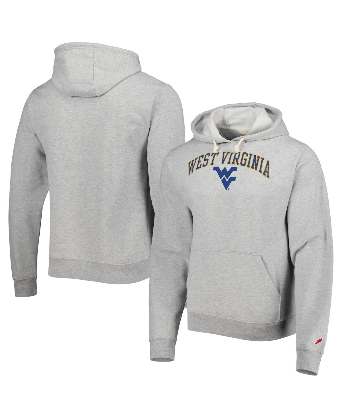 Shop League Collegiate Wear Men's  Heather Gray West Virginia Mountaineers Arch Essential Fleece Pullover