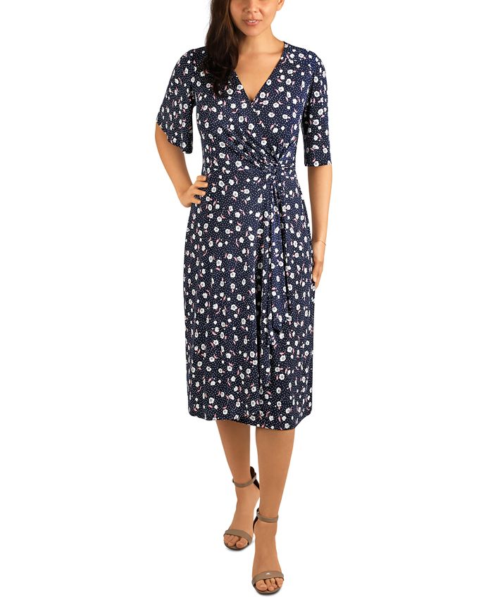 Elbow sleeve clearance wrap dress