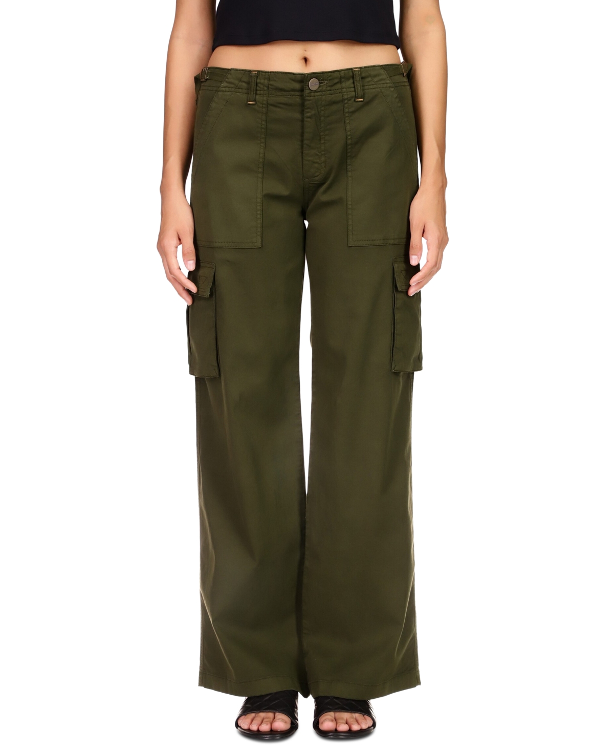 Shop Sanctuary Women's Solid Reissue Straight-leg Cargo Pants In Mossy Green