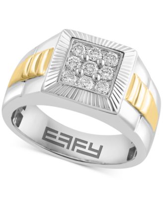 EFFY Collection - Men's Diamond Cluster Ring (1/2 ct. t.w.) in 10k Two-Tone Gold