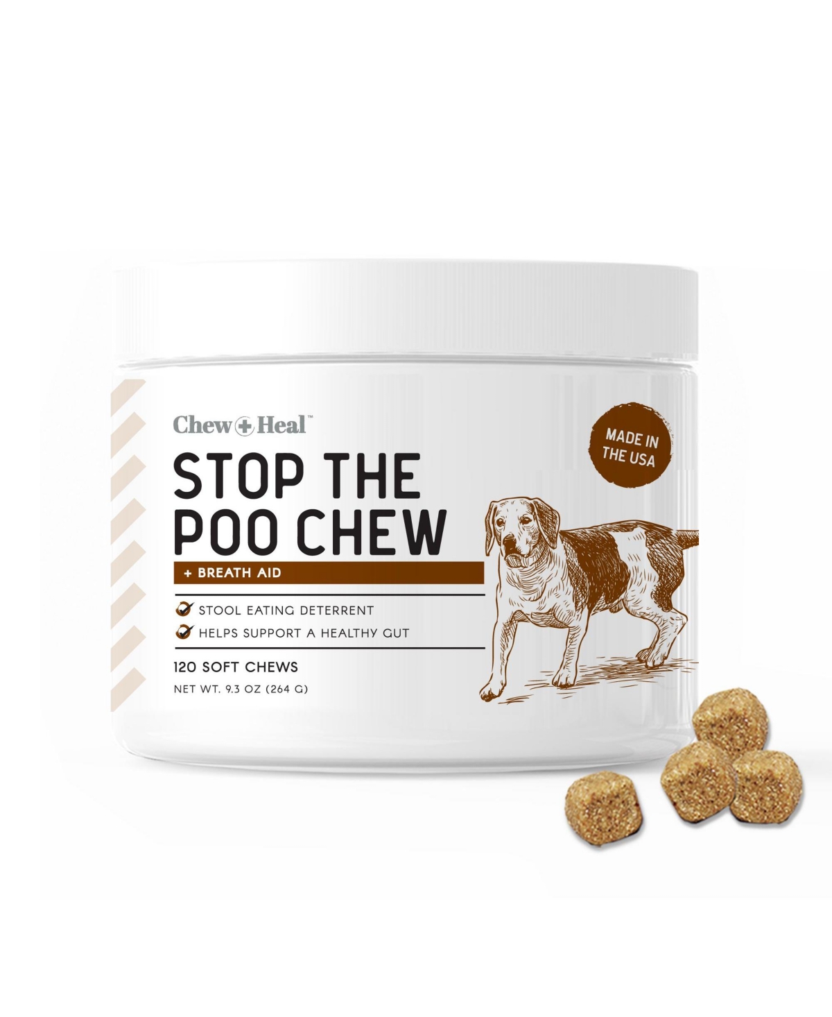 Stop The Poo Coprophagia Supplement for Dogs - 120 Delicious Chews