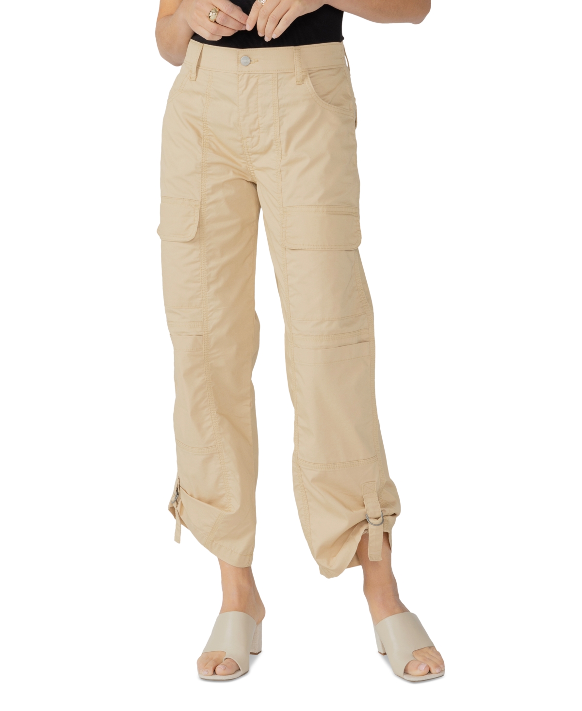 Shop Sanctuary Women's Cali Solid Roll-tab-cuffs Cargo Pants In True Khaki