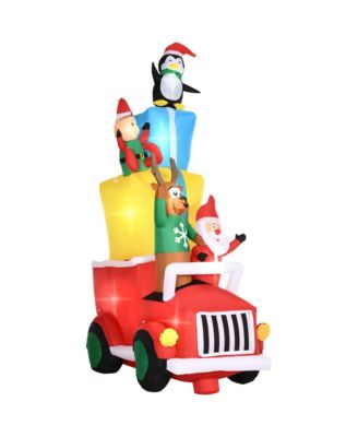 9ft Inflatable Santa Claus Drives a Car with Built-in LED for Garden