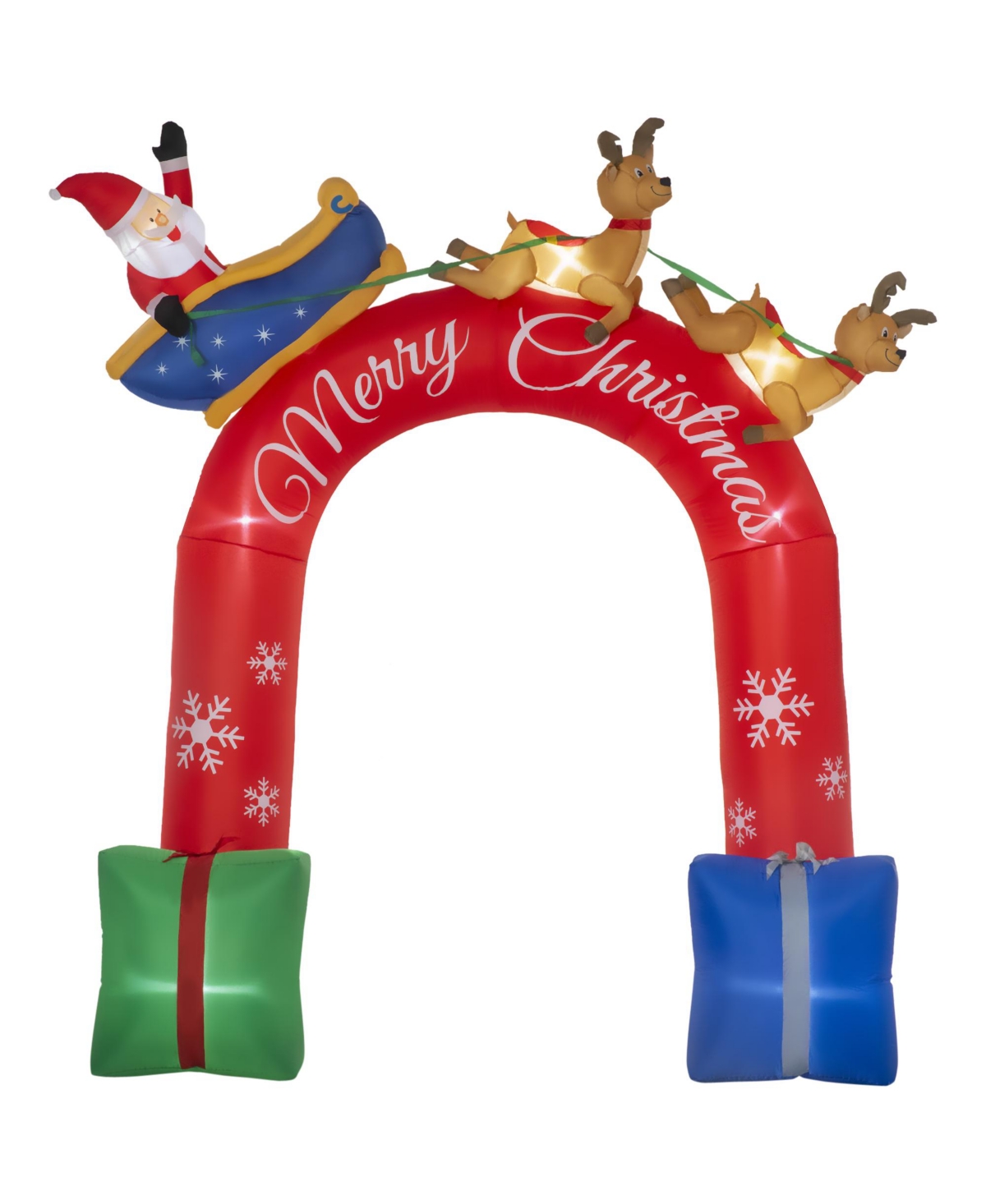 9ft Inflatable Christmas Arch with Built-in Led for Garden Lawn Party - Red