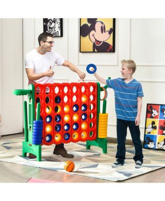 4-in-A Row Giant Game Set w/Basketball Hoop for Family