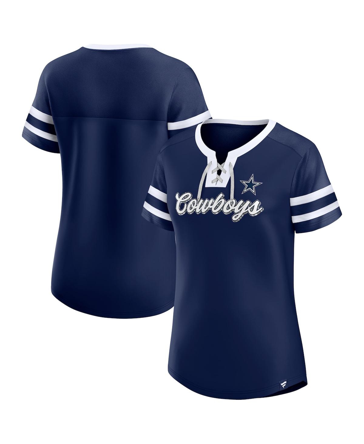 Fanatics Branded Navy Dallas Cowboys Original State Lace-up T-shirt In Navy