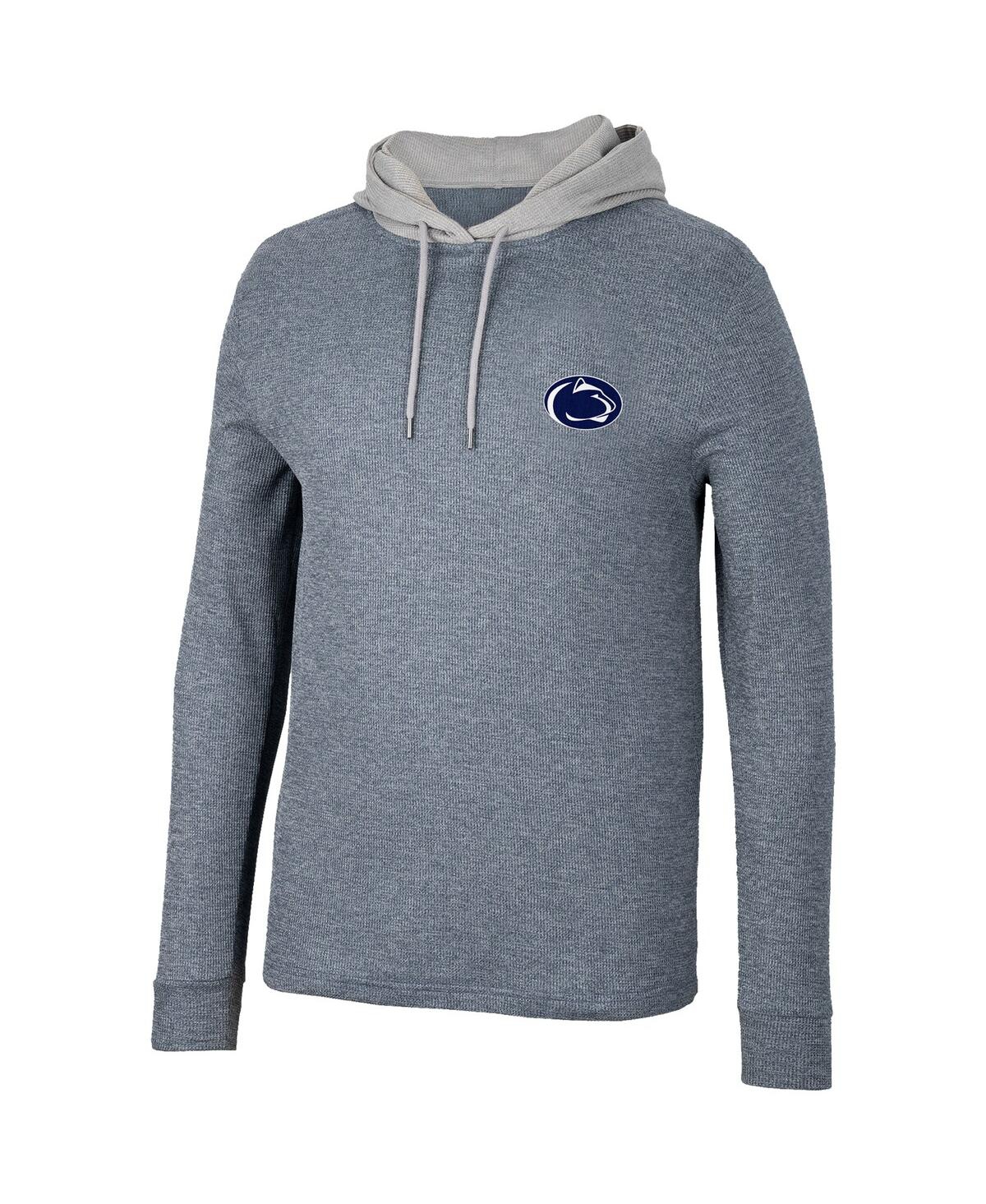 Shop Colosseum Men's  Navy Penn State Nittany Lions Ballot Waffle-knit Thermal Long Sleeve Hoodie T-shirt