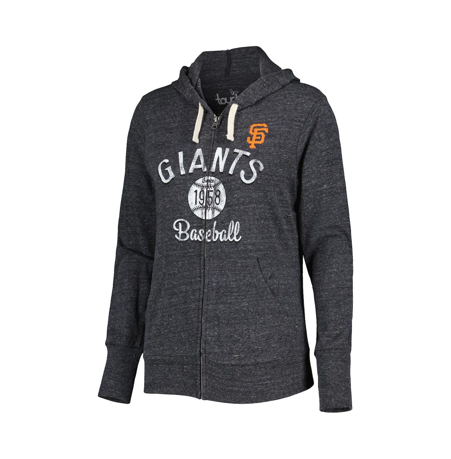 Женское худи Touch Black San Francisco Giants Training Camp Tri-Blend Full-Zip — фото 3