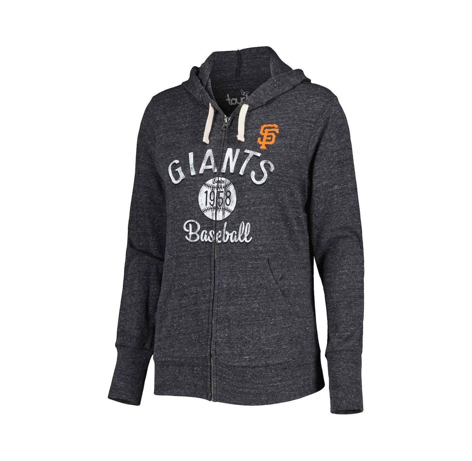Women's Black San Francisco Giants Training Camp Tri-Blend Full-Zip Hoodie