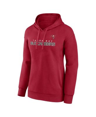 Women's Red Tampa Bay Buccaneers Checklist Crossover V-Neck Pullover Hoodie