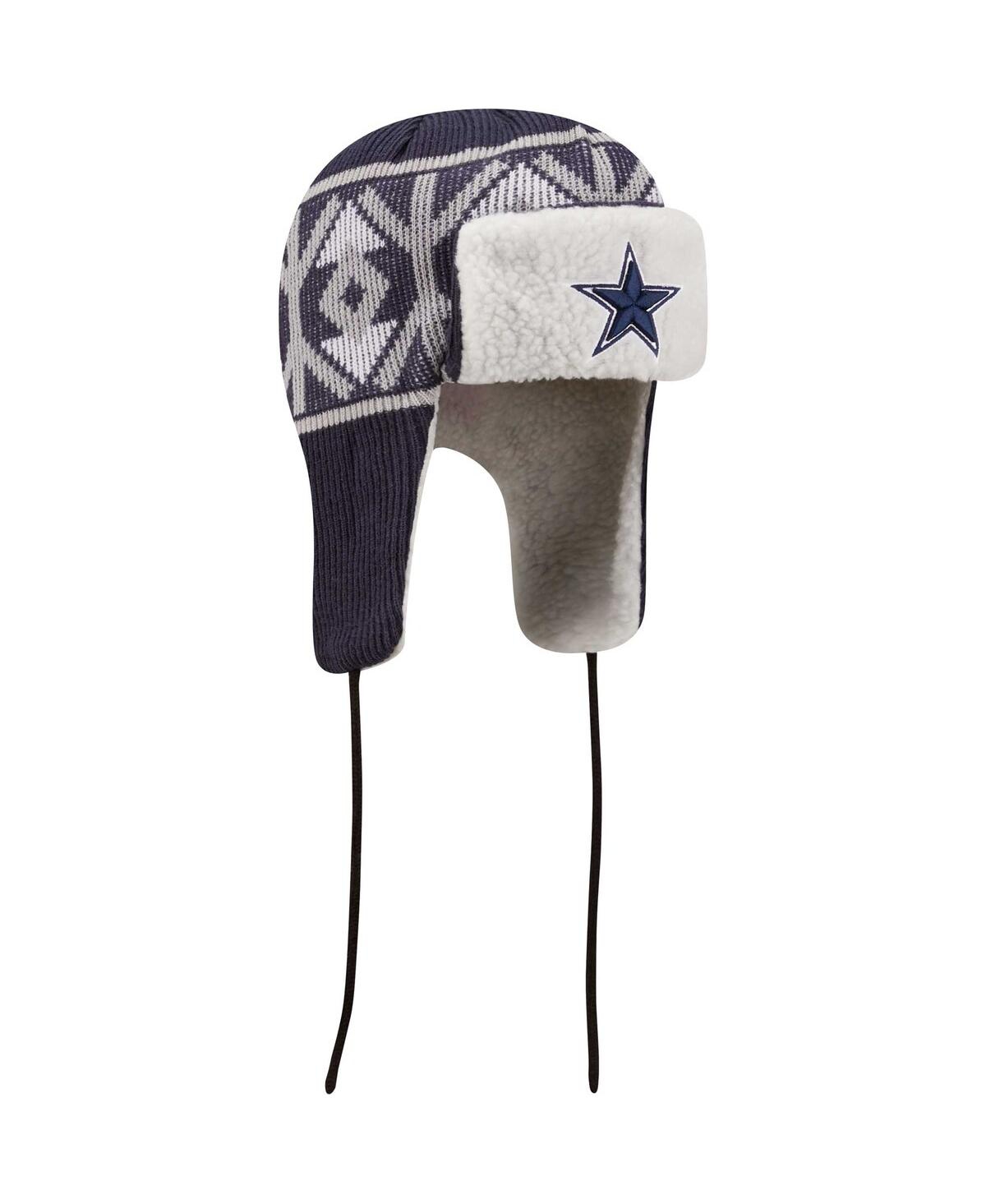 NEW ERA MEN'S NEW ERA NAVY DALLAS COWBOYS KNIT TRAPPER HAT 