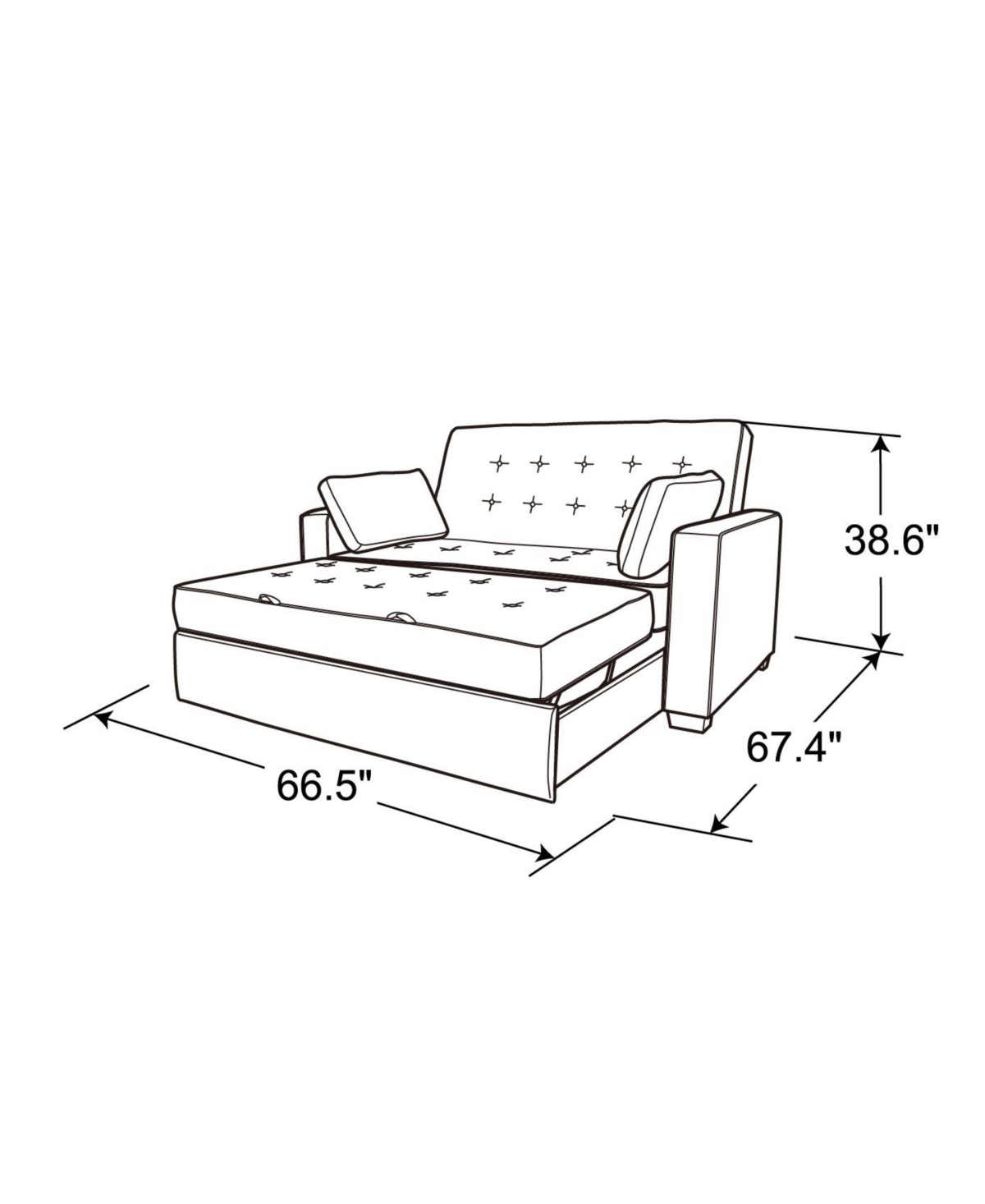Shop Serta 66.5" W Polyester Augustus Full Convertible Sofa In Java