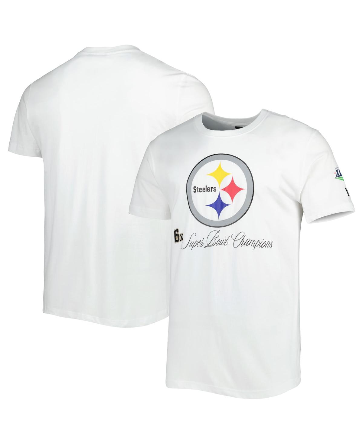 New Era Men's  White Pittsburgh Steelers Historic Champs T-shirt