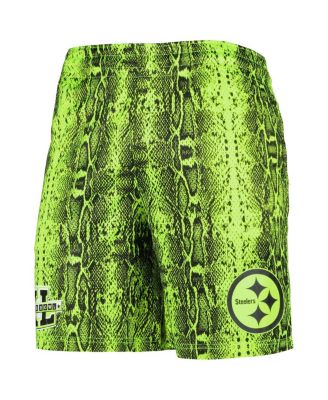 Men's Neon Green Pittsburgh Steelers Summer Pop Shorts