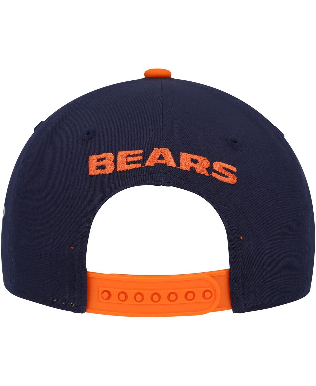 Shop Outerstuff Big Boys And Girls Navy, Orange Chicago Bears Lock Up Snapback Hat In Navy,orange