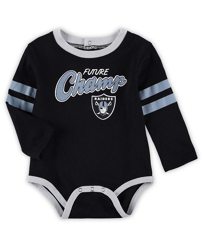 Outerstuff Infant Boys and Girls Black, Silver Las Vegas Raiders Little