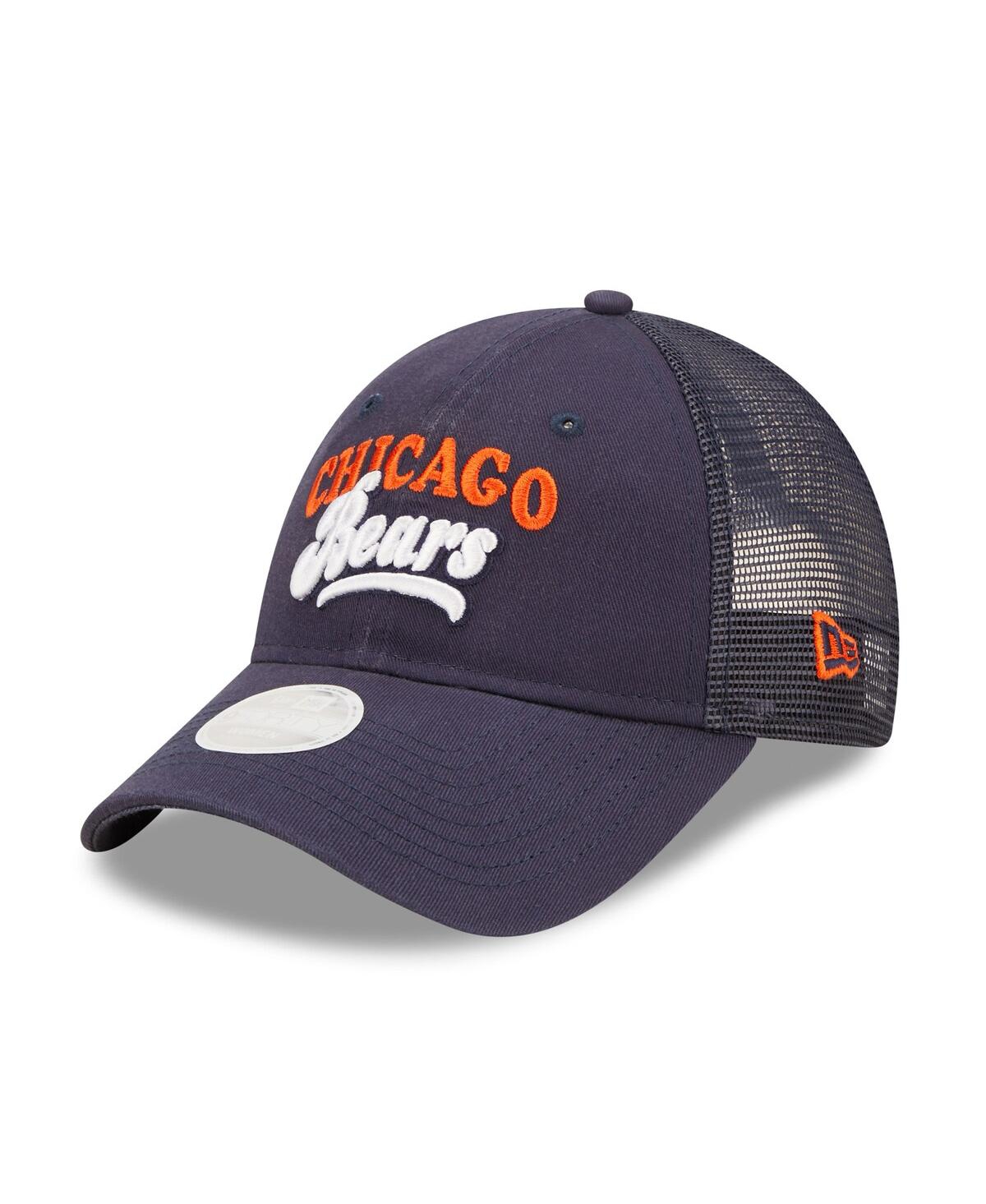 Shop New Era Women's  Navy Chicago Bears Team Trucker 9forty Snapback Hat