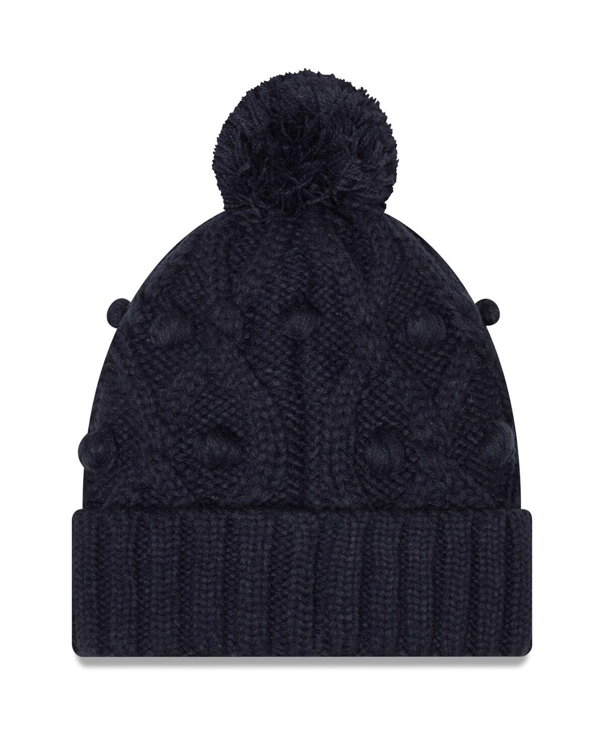 Shop New Era Women's  Navy Chicago Bears Toasty Cuffed Knit Hat With Pom