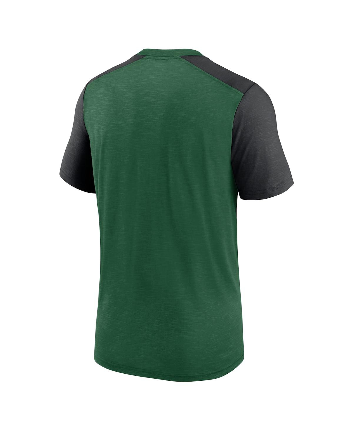 Men's Nike Heathered Black New York Jets Color Block Team Name T-shirt - Heathered Black