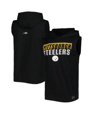 Pittsburgh Steelers MSX by Michael Strahan Active Sleeveless Pullover Hoodie  - Black