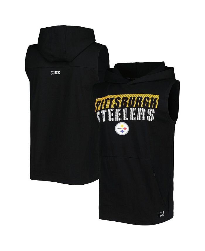 Msx By Michael Strahan Mens Black Pittsburgh Steelers Relay Sleeveless Pullover Hoodie Macys 