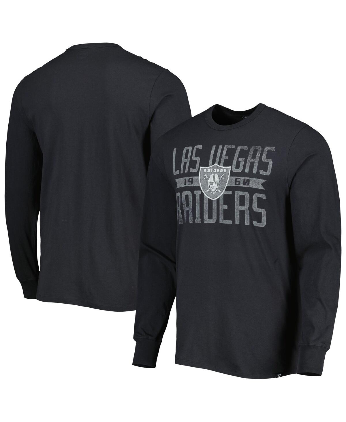 Men's '47 BrandLas Vegas Raiders Brand Wide Out Franklin Long Sleeve T-shirt - Black
