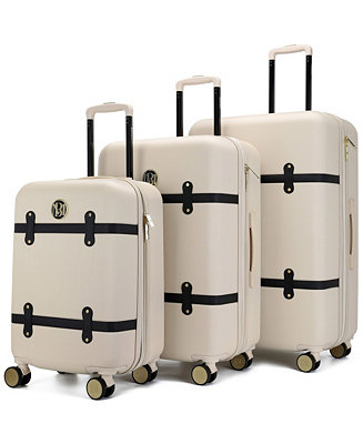 Badgley Mischka Grace Expandable Retro Luggage, Set of 3 - Macy's