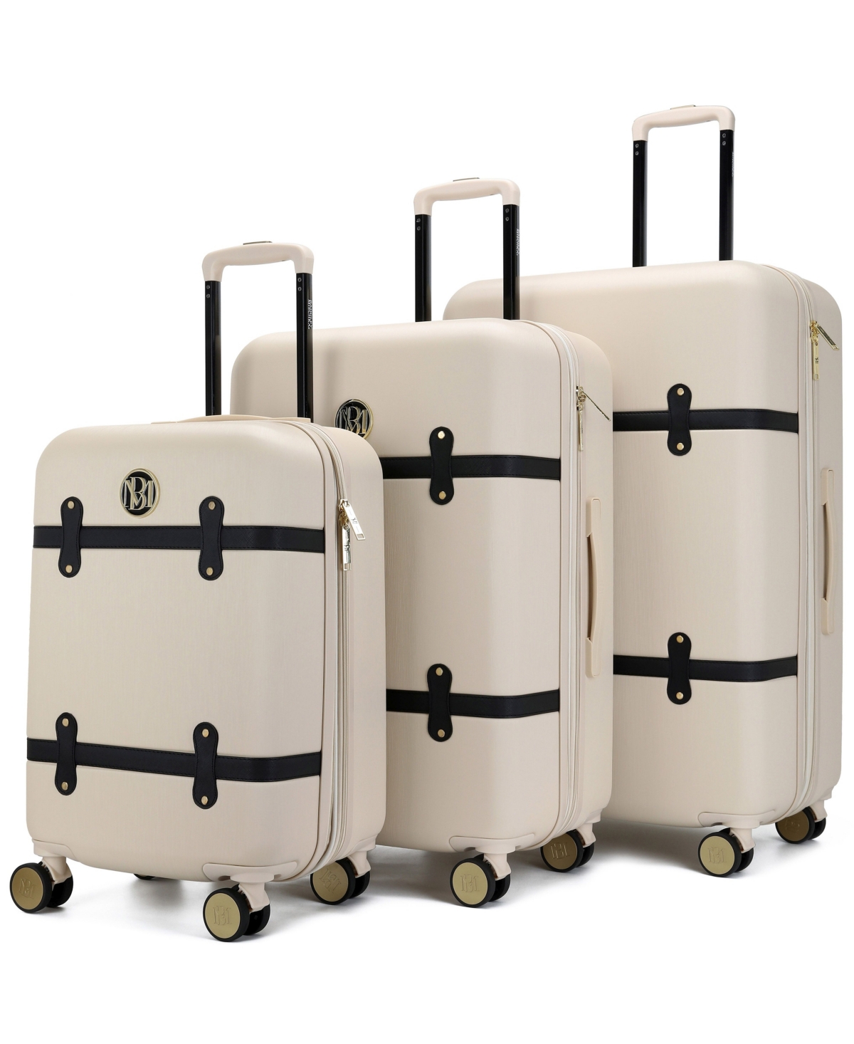 Grace Expandable Retro Luggage, Set of 3 - Olive Green
