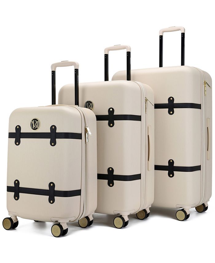Badgley Mischka Diamond 3 Piece Expandable Luggage Set (Black)