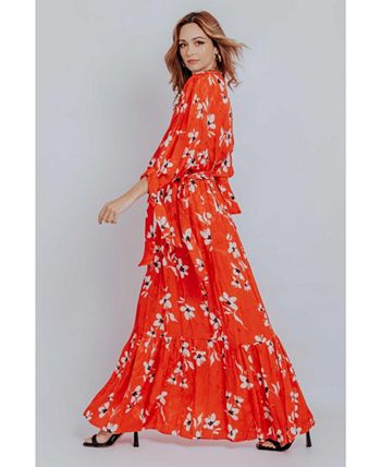 Akalia Swimwear Women's Floral Print Maxi Dress - Macy's