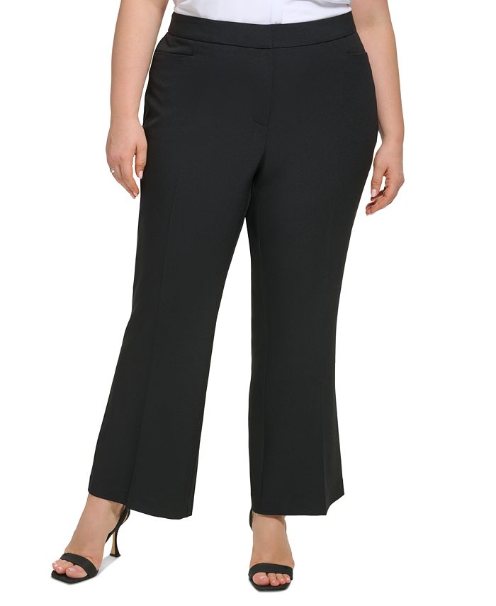Calvin Klein Plus Size High-Rise Wide-Leg Pants - Macy's