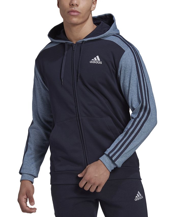 Light reel Do my best adidas Men's Essentials Classic-Fit Mélange Colorblocked Full-Zip French  Terry Hoodie - Macy's