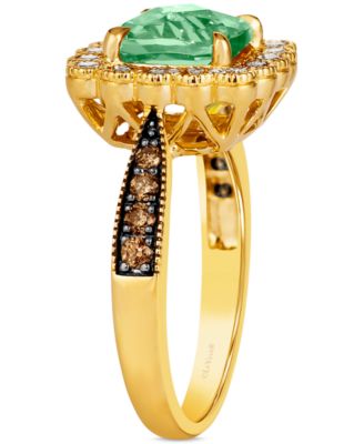 Mint Julep Quartz (2-1/5 ct. t.w.) & Diamond (1/2 ct. t.w.) Halo Ring in 14k Gold