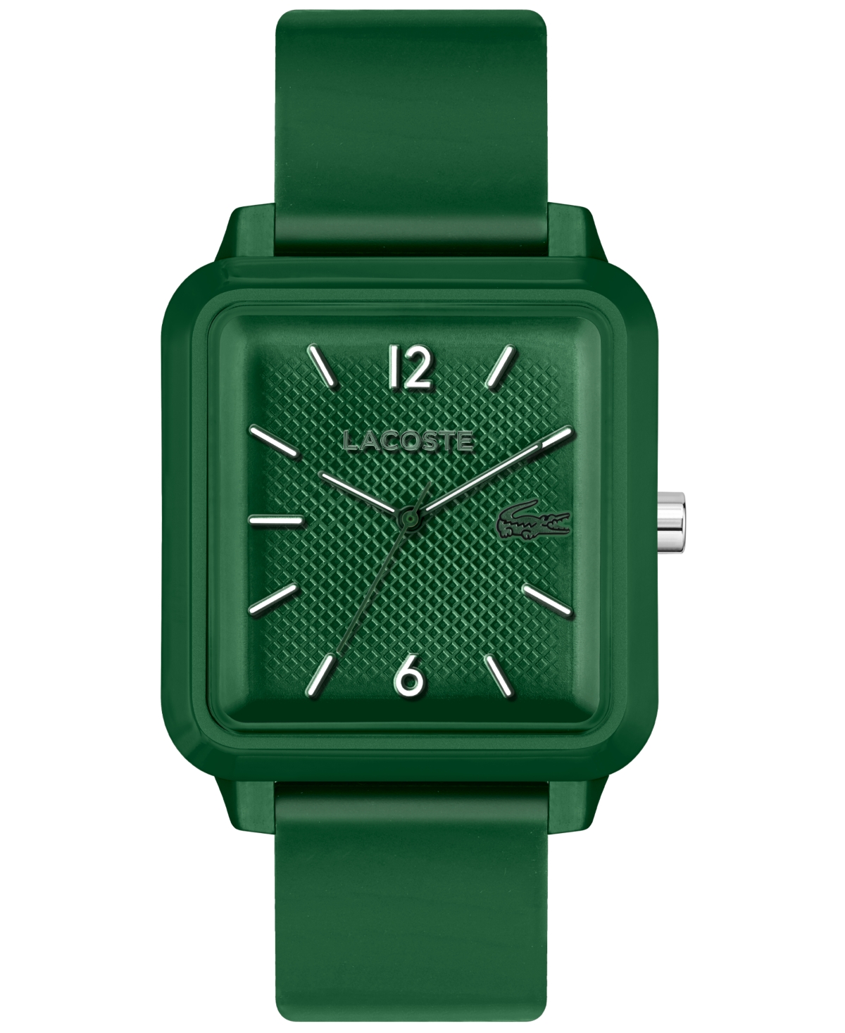 Shop Lacoste Men's Studio Green Silicone Strap Watch 36mm X 38mm
