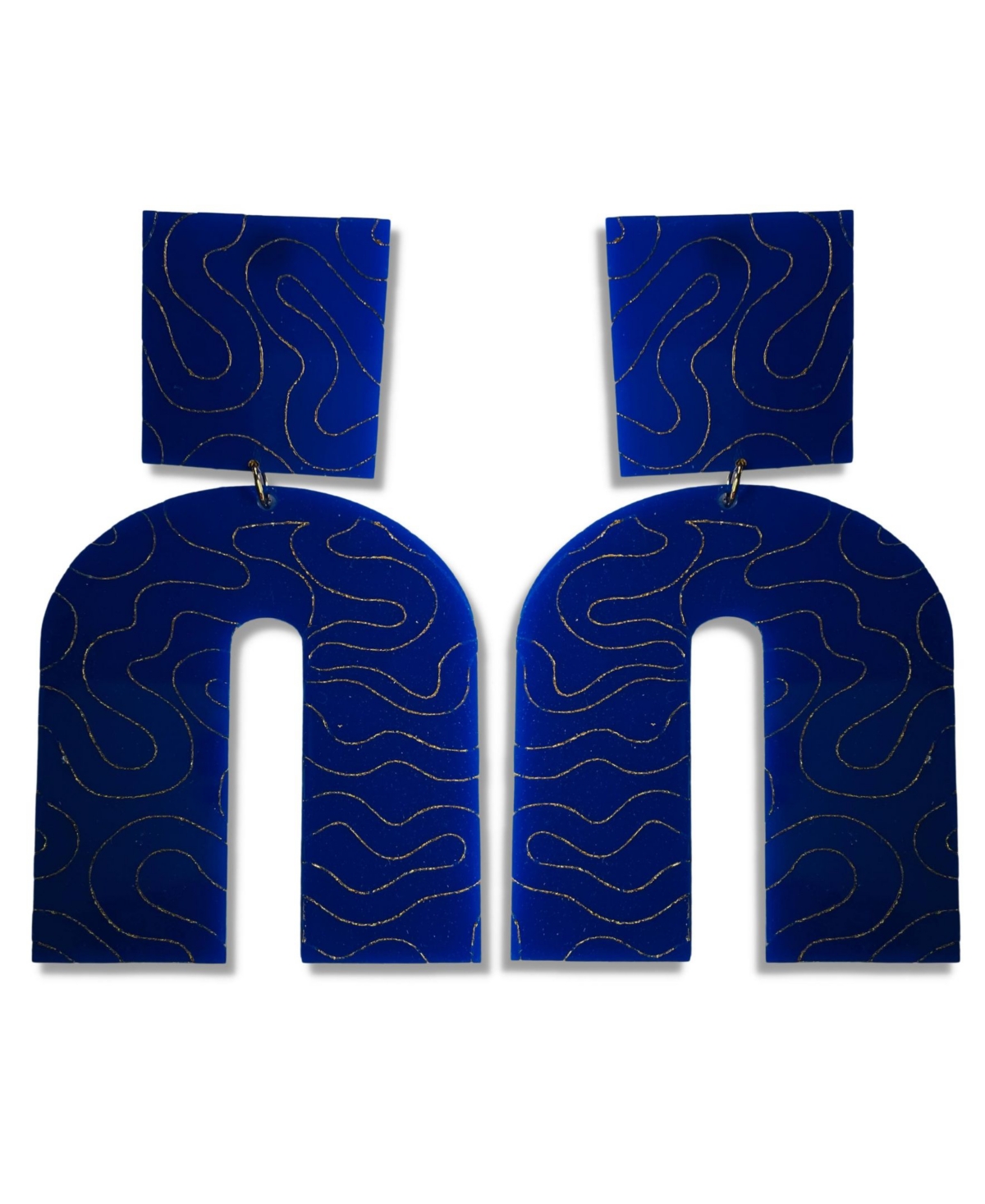 Swanky Designs Milan Drop Earrings In Royal Blue