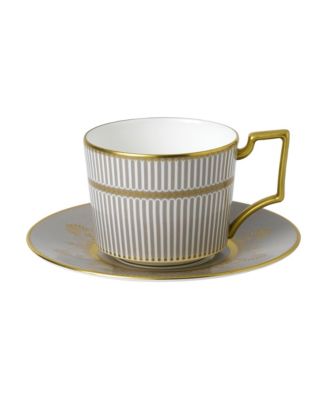 Anthemion Grey Teacup Saucer Set