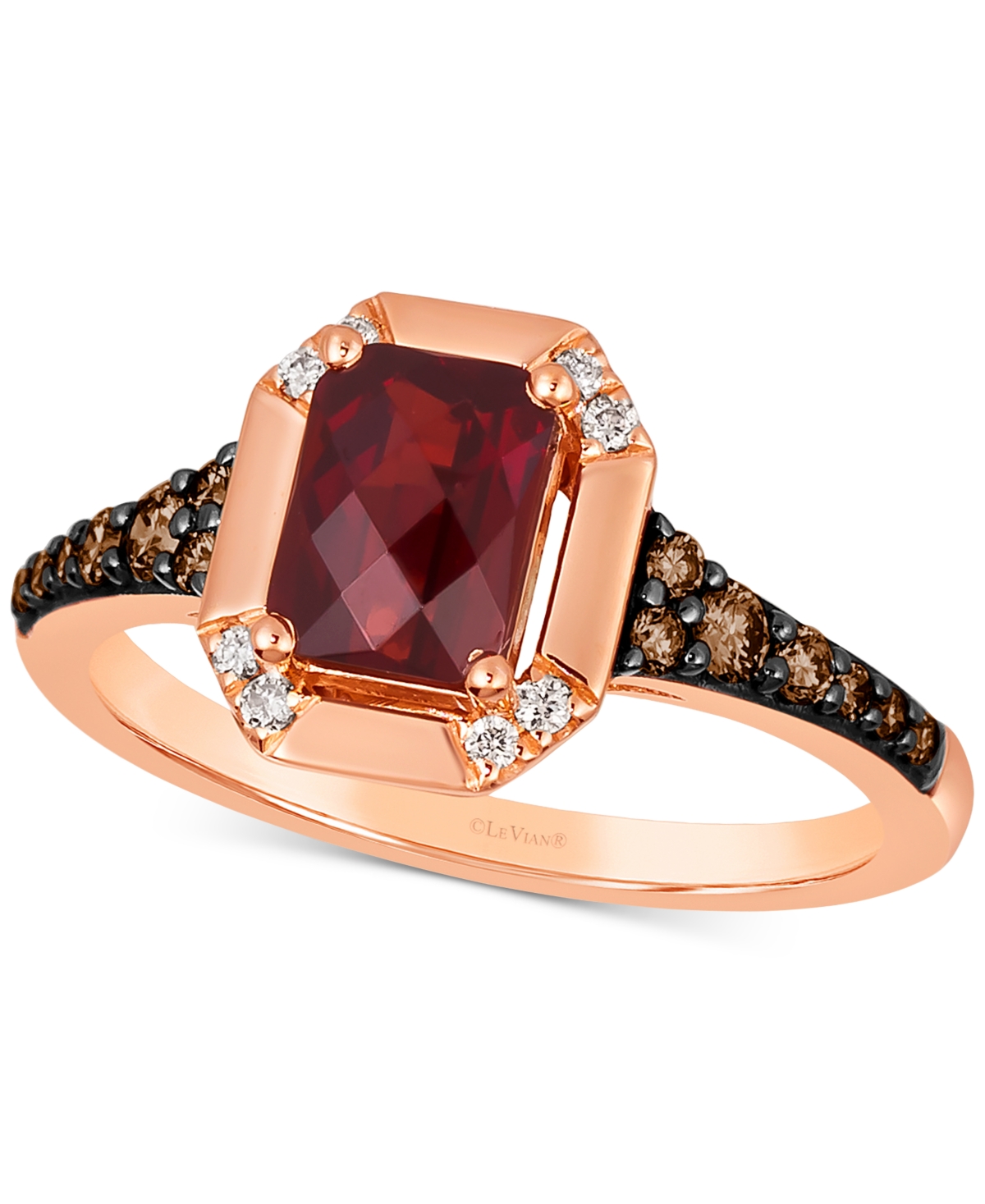 Le Vian Pomegranate Garnet (1-3/8 Ct. T.w.) & Diamond (1/4 Ct. T.w.) Ring In 14k Rose Gold