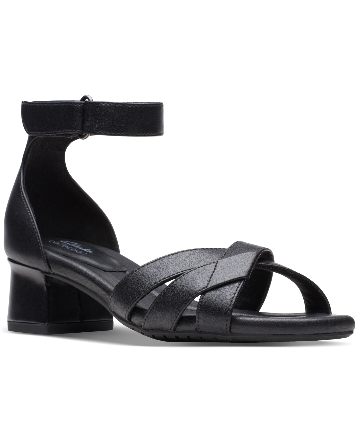 Clarks Women's Desirae Lily Ankle-strap Sandals In Black,black Leather