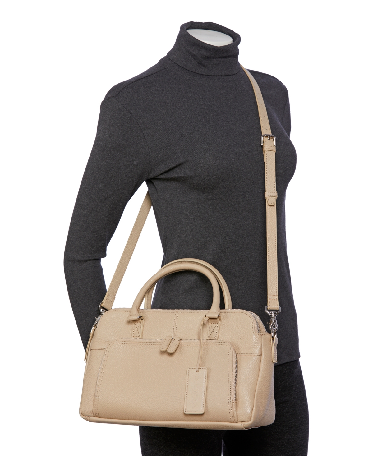 Mancini Women's Pebbled Jennifer Satchel Bag